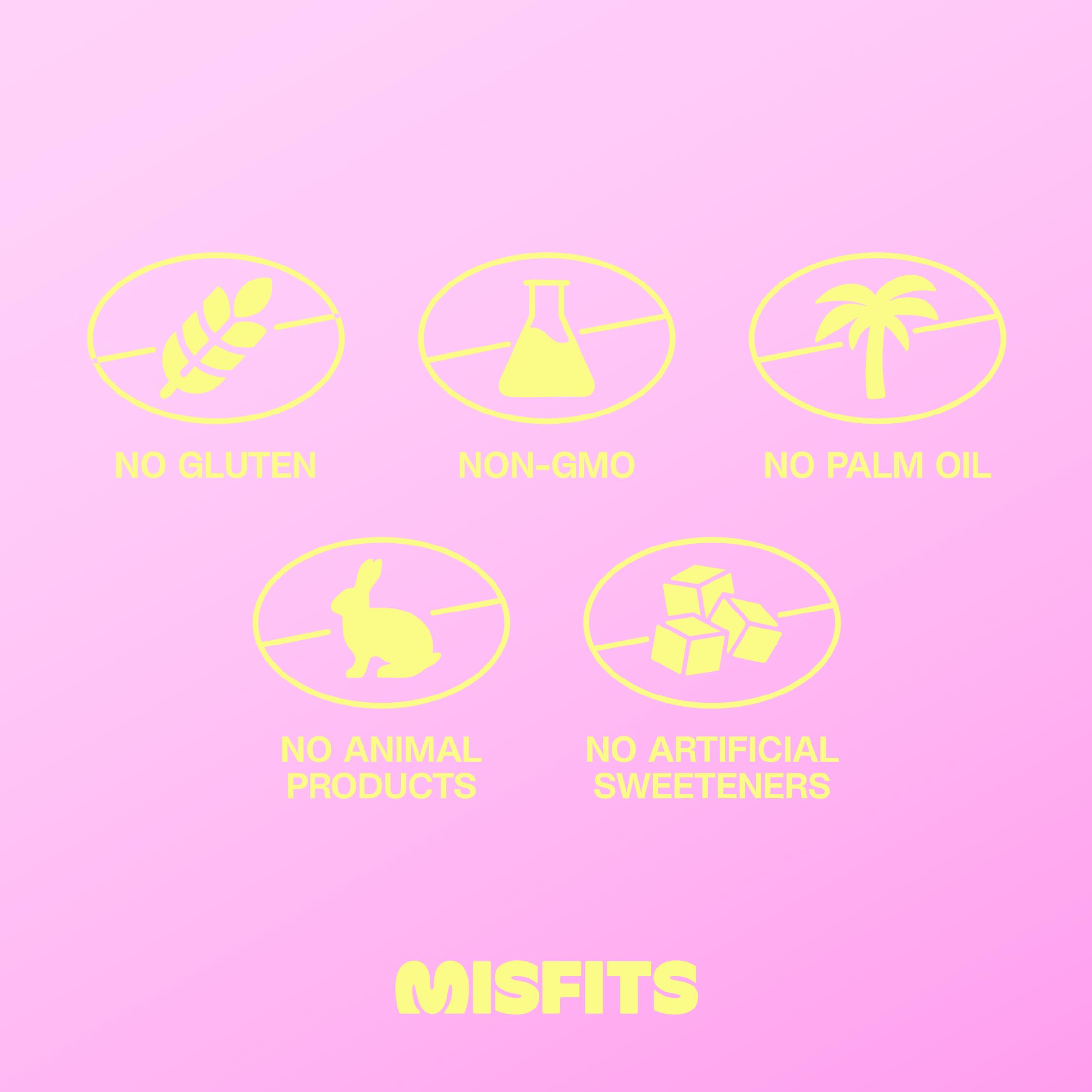 Misfits vegan chocolate coating for a dessert-like dairy-free bite