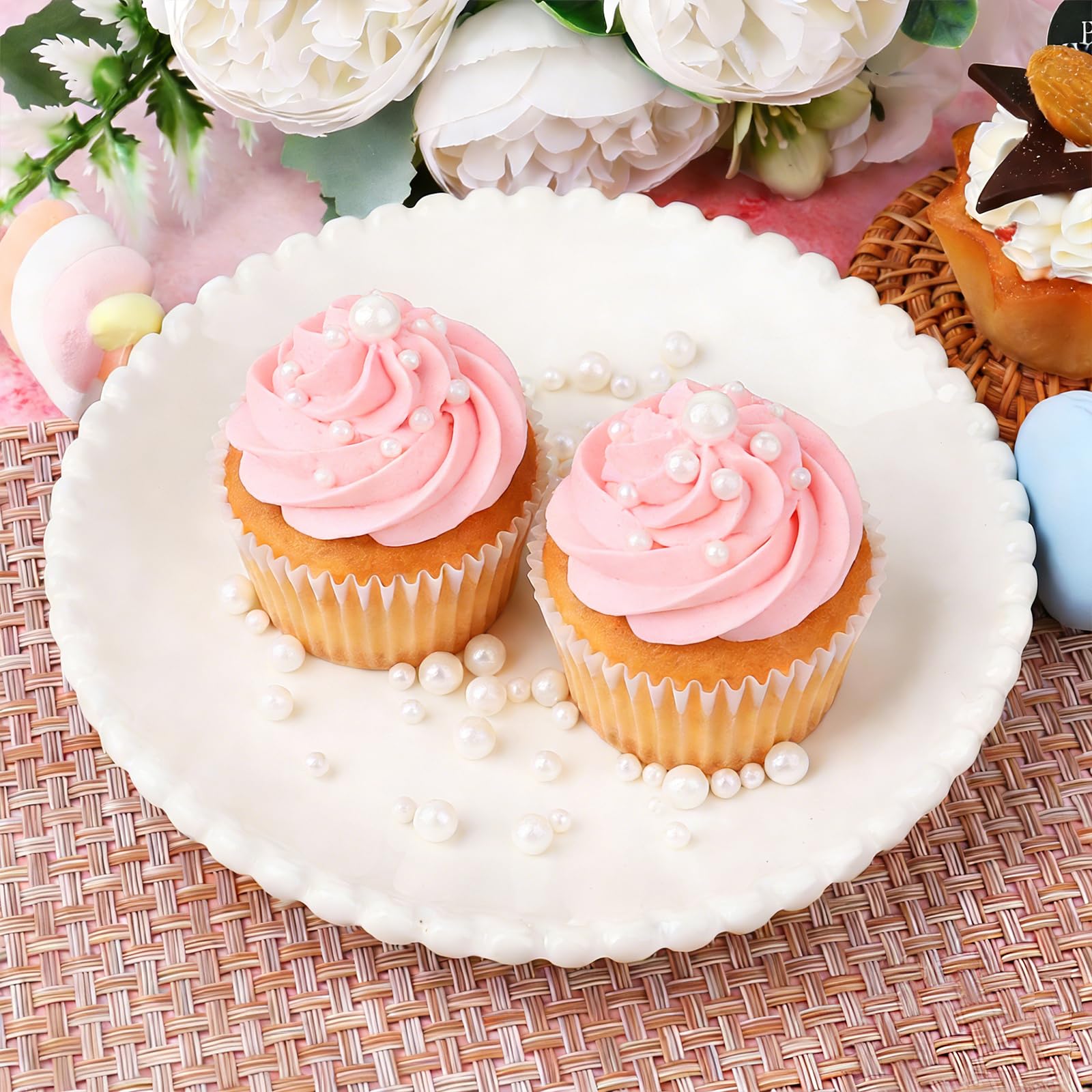 Miss Doozy White Pearl Sprinkles 7mm jar offers bold sparkle for desserts