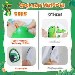 Miss Fantasy dinosaurs stickers durable PVC for creative play and DIY projects.