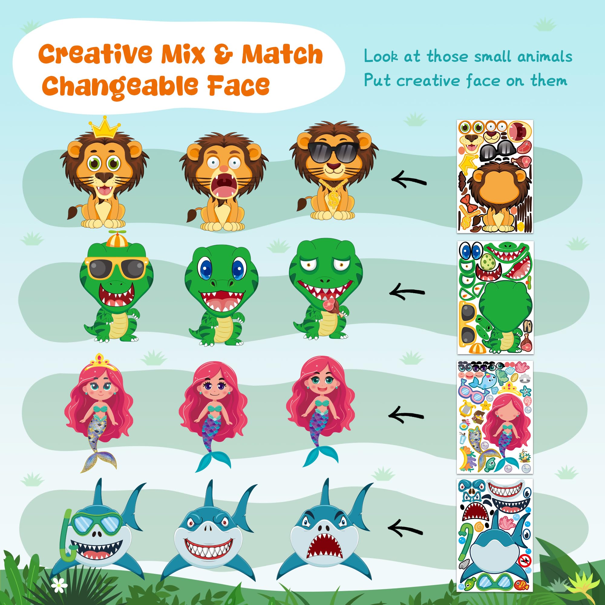 Miss Fantasy mermaid stickers vibrant designs for notebooks, walls, and event activities.