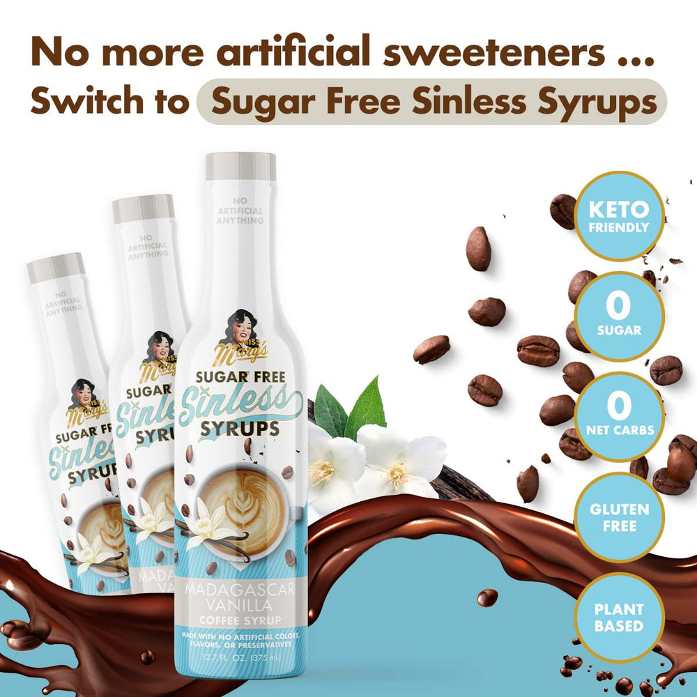 Dessert drizzle with Miss Mary's Sugar Free Vanilla Syrup.