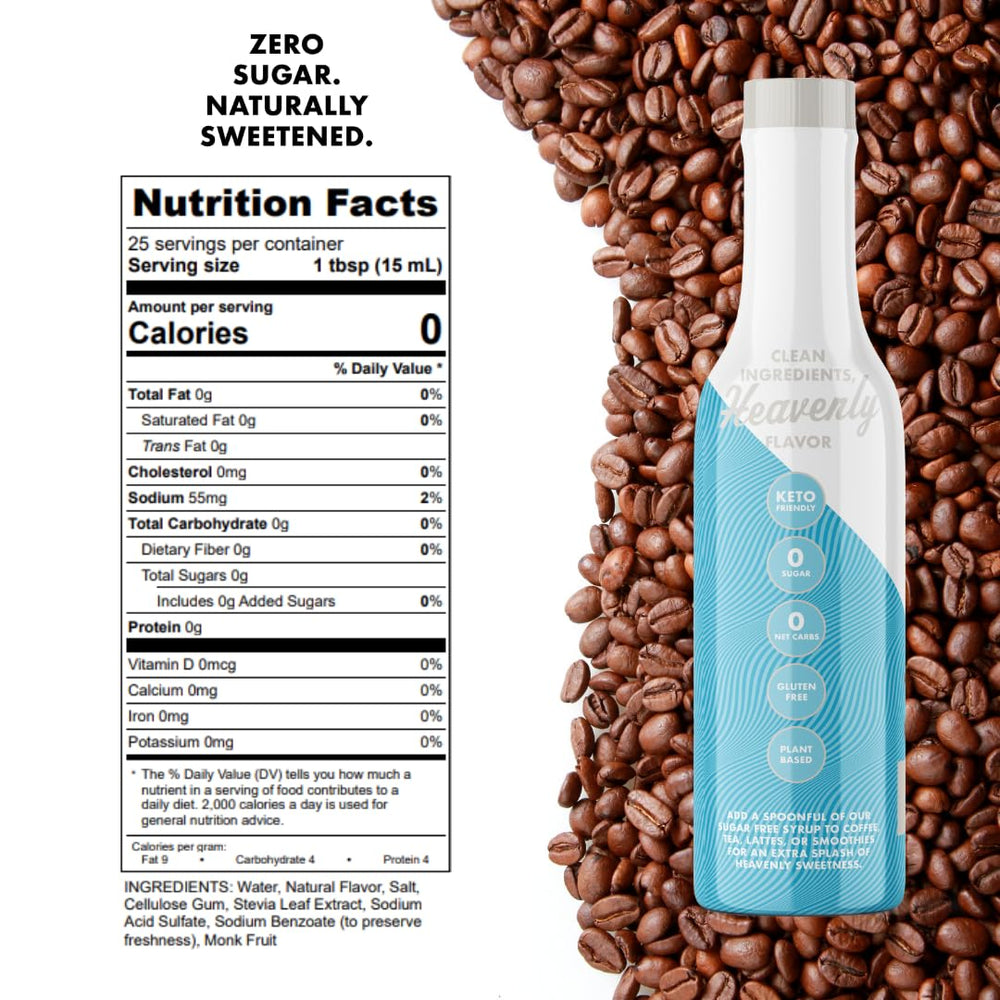 Pour-ready Miss Mary's Madagascar Vanilla Syrup enhances coffee and tea.