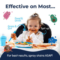 Miss Mouth's Messy Eater Stain Treater used on couch fabric after snack spill.