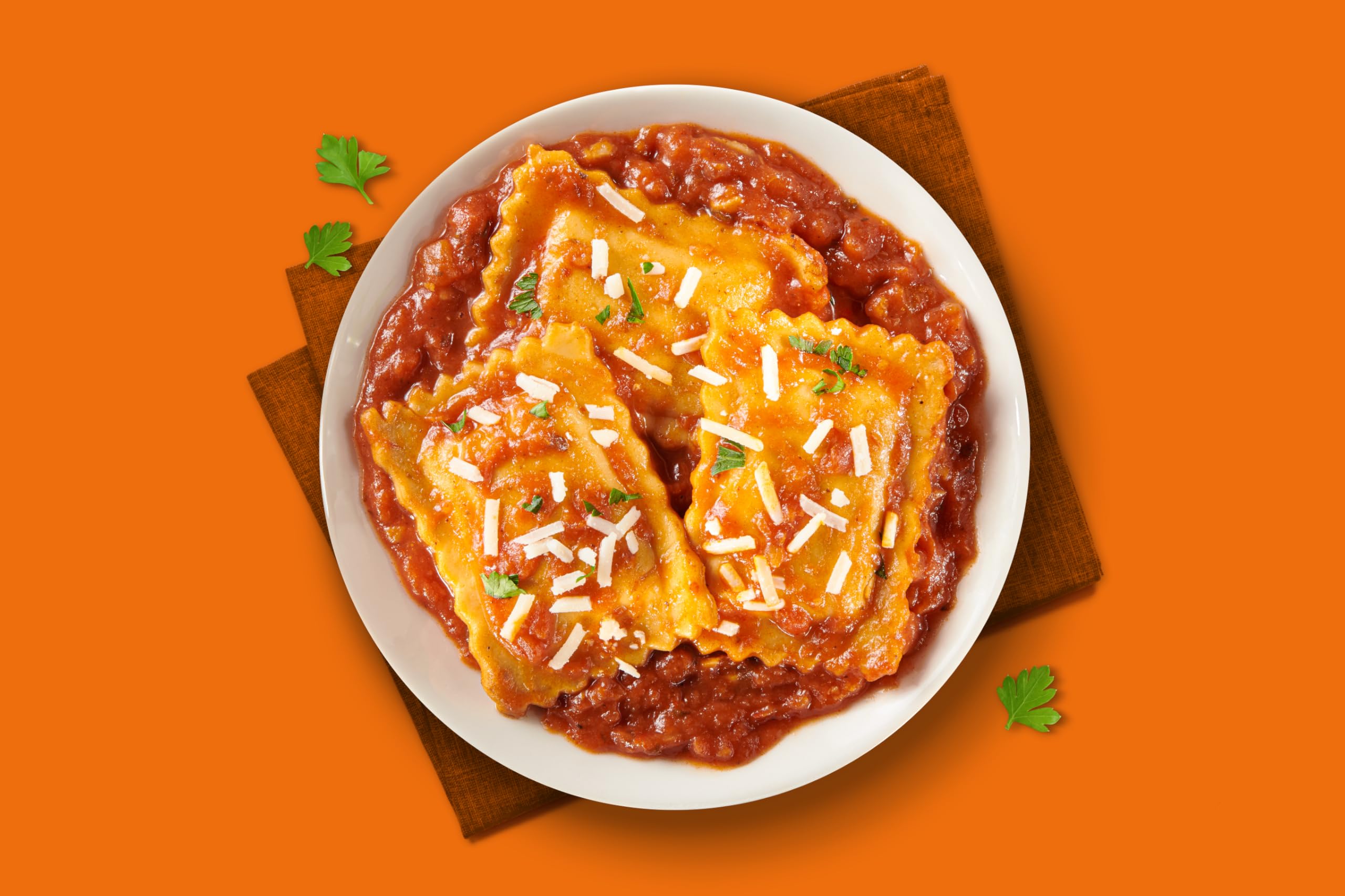 Miss Olive's Cheese Ravioli ready meal with comforting flavors in minutes.