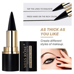MISS ROSE M gel eyeliner rotating design allows easy control of line thickness.