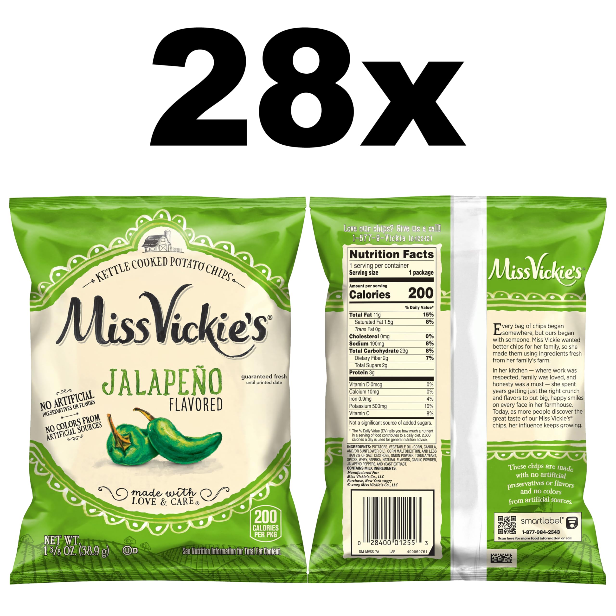 Miss Vickie's Jalapeño Kettle Chips in a bowl, great for sharing with dips.