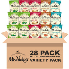 Miss Vickie's jalapeño kettle chips bag with bold flavor for snacking.