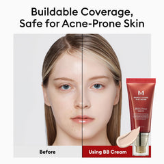 MISSHA BB Cream No.13 Bright Beige swatch on arm illustrating even tone
