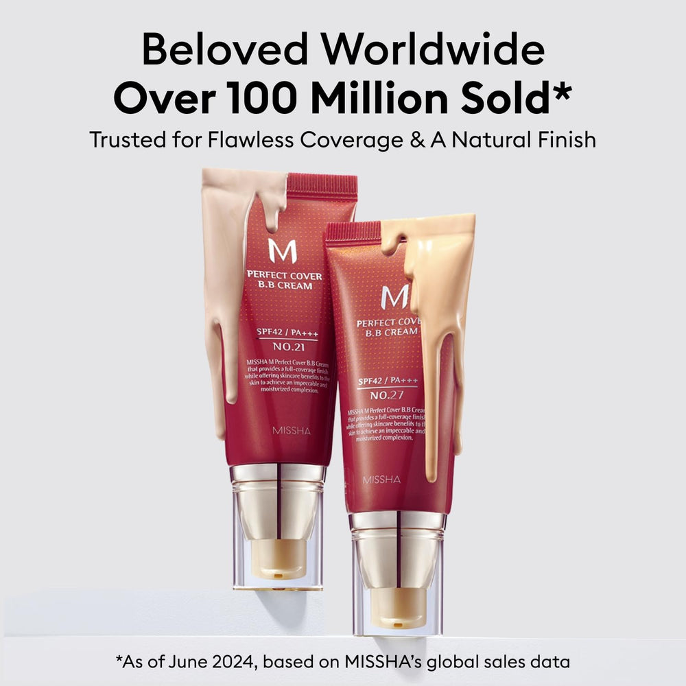 MISSHA M Perfect Cover BB Cream No.13 Bright Beige texture close-up with natural finish