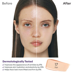 MISSHA M Perfect Cover Serum BB Cream No.17 swatch shows buildable coverage.