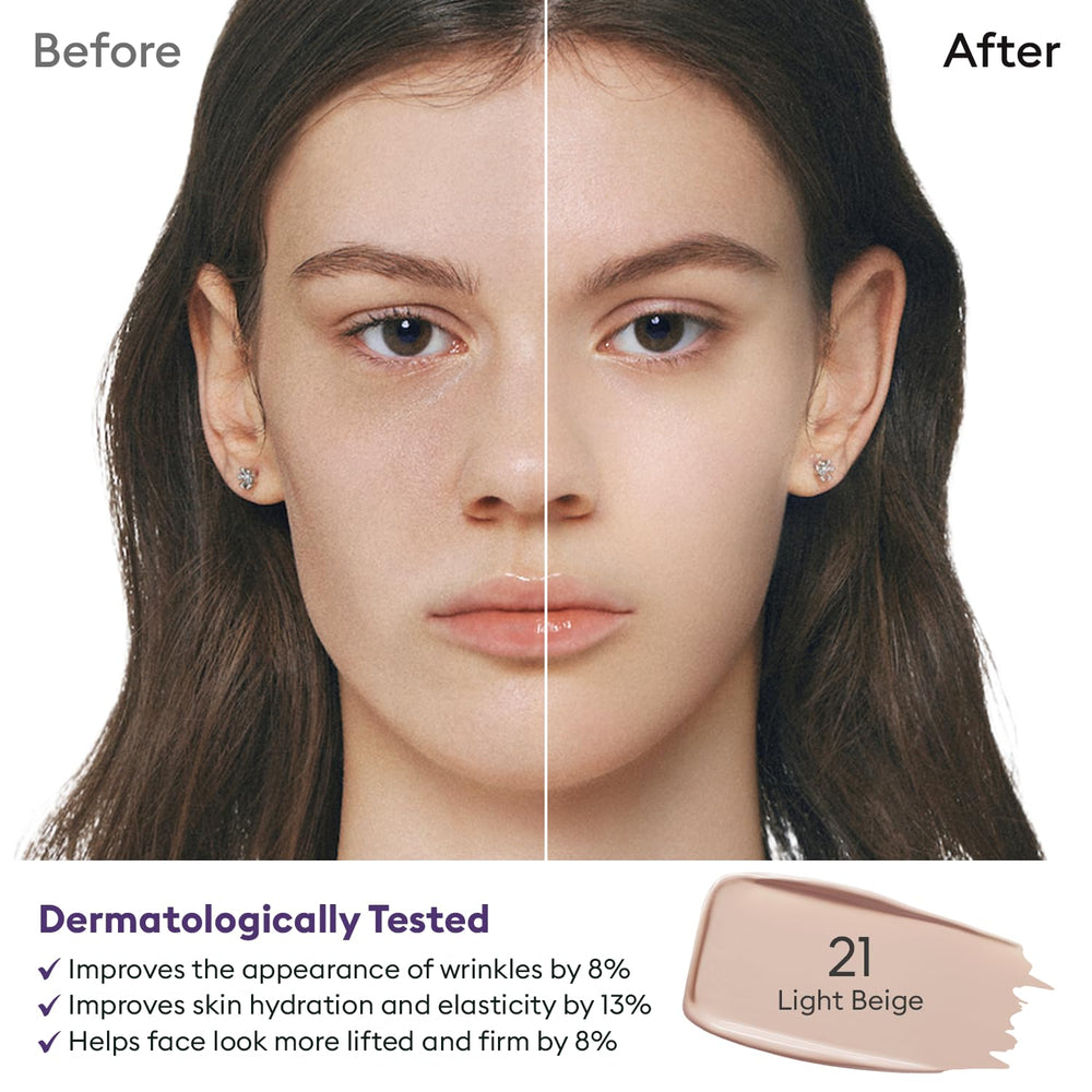 Smooth swirl demonstrates sheer-to-buildable coverage for natural finish