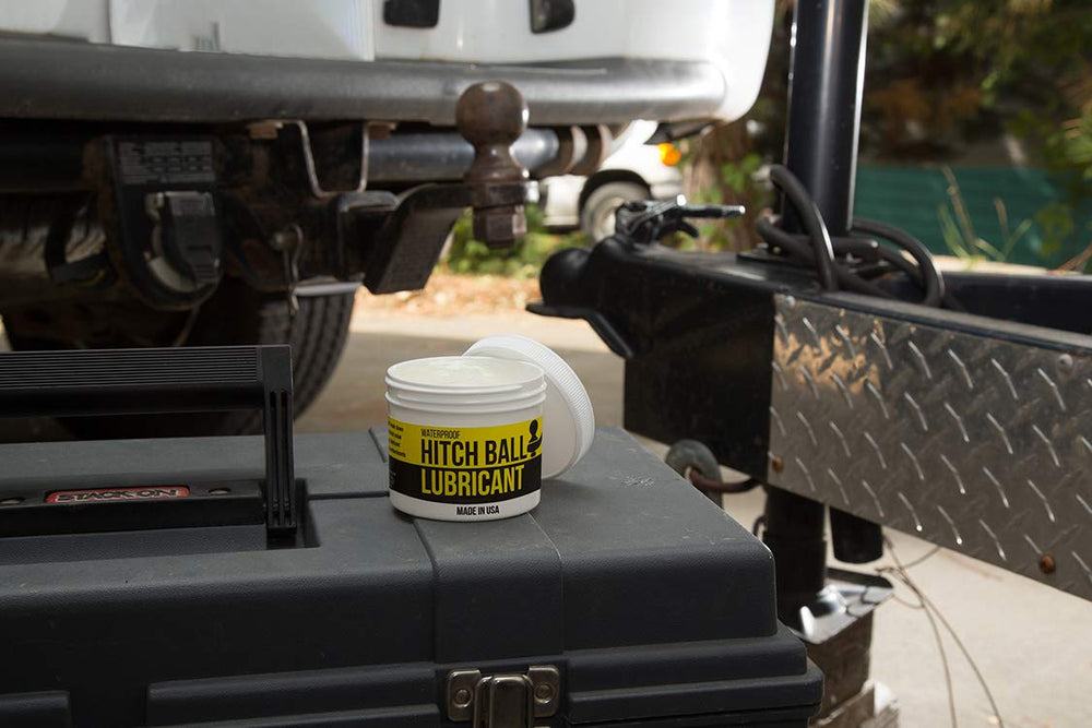 Mission Automotive receiver hitch pin grease applied to pin to reduce wear and corrosion.