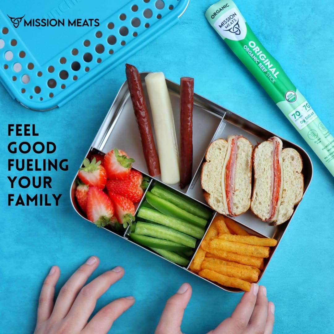 Mission Meats organic beef sticks ideal for kids lunchboxes