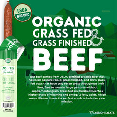 Mission Meats organic beef sticks zero sugar, ideal for keto
