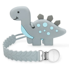 MISSLILI dinosaur teether clip gray soothing teething on the go