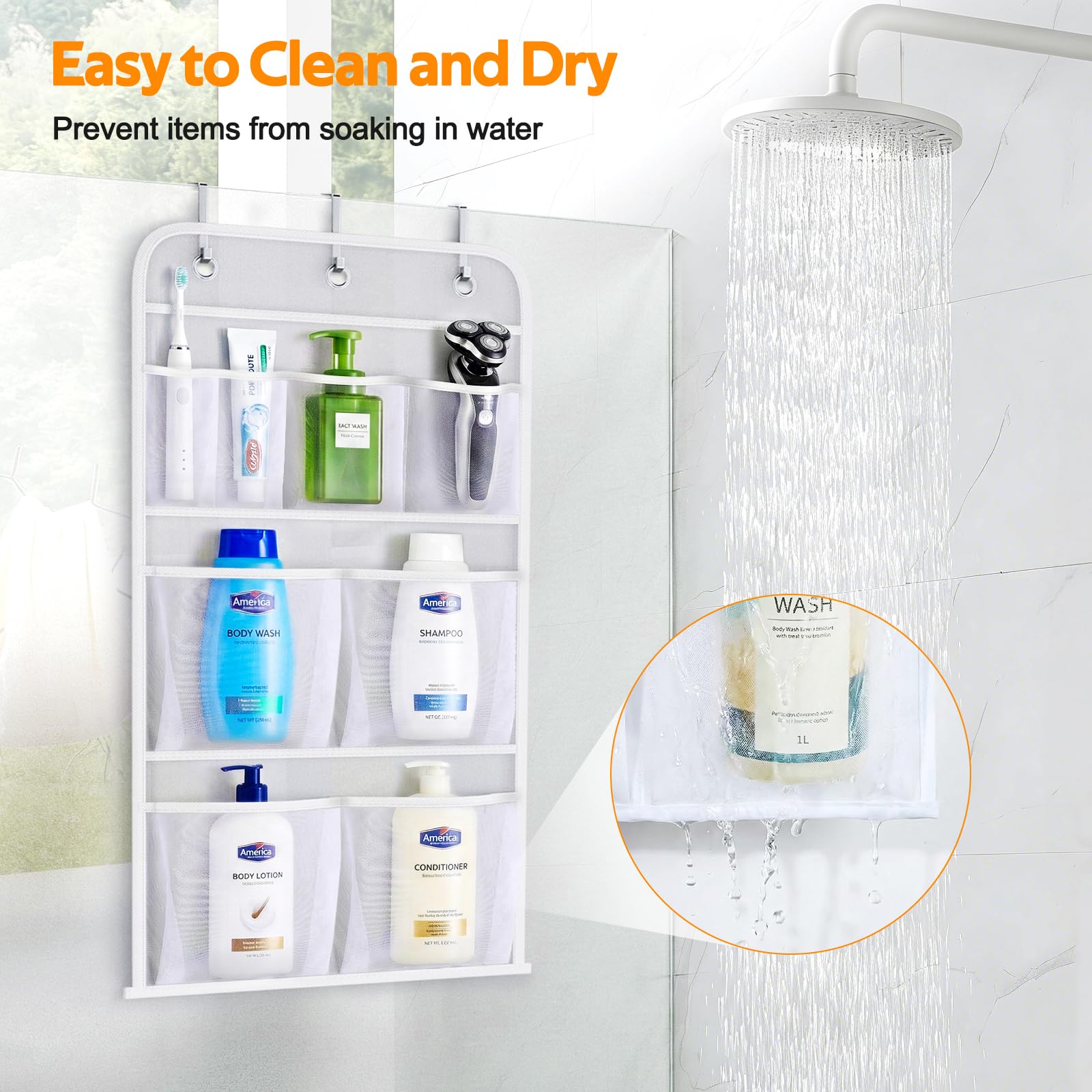 MISSLO bathroom mesh caddy dries quickly after use