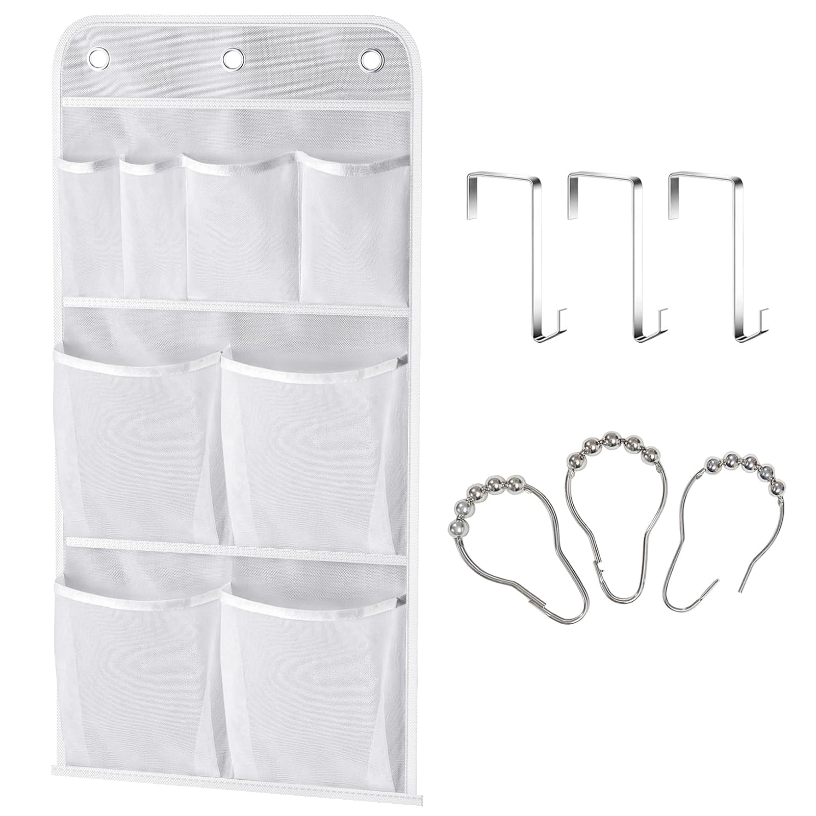 MISSLO hanging mesh pockets organize shower essentials clearly