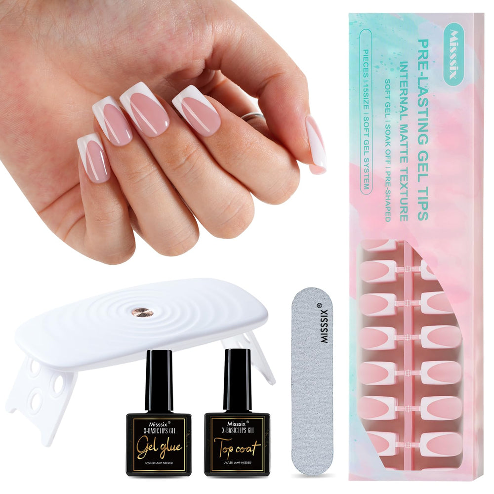 Misssix Deep French Tip nails kit image showing complete at home manicure set