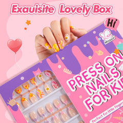 Misssix kids nails with cartoon designs ideal for birthday dress-up