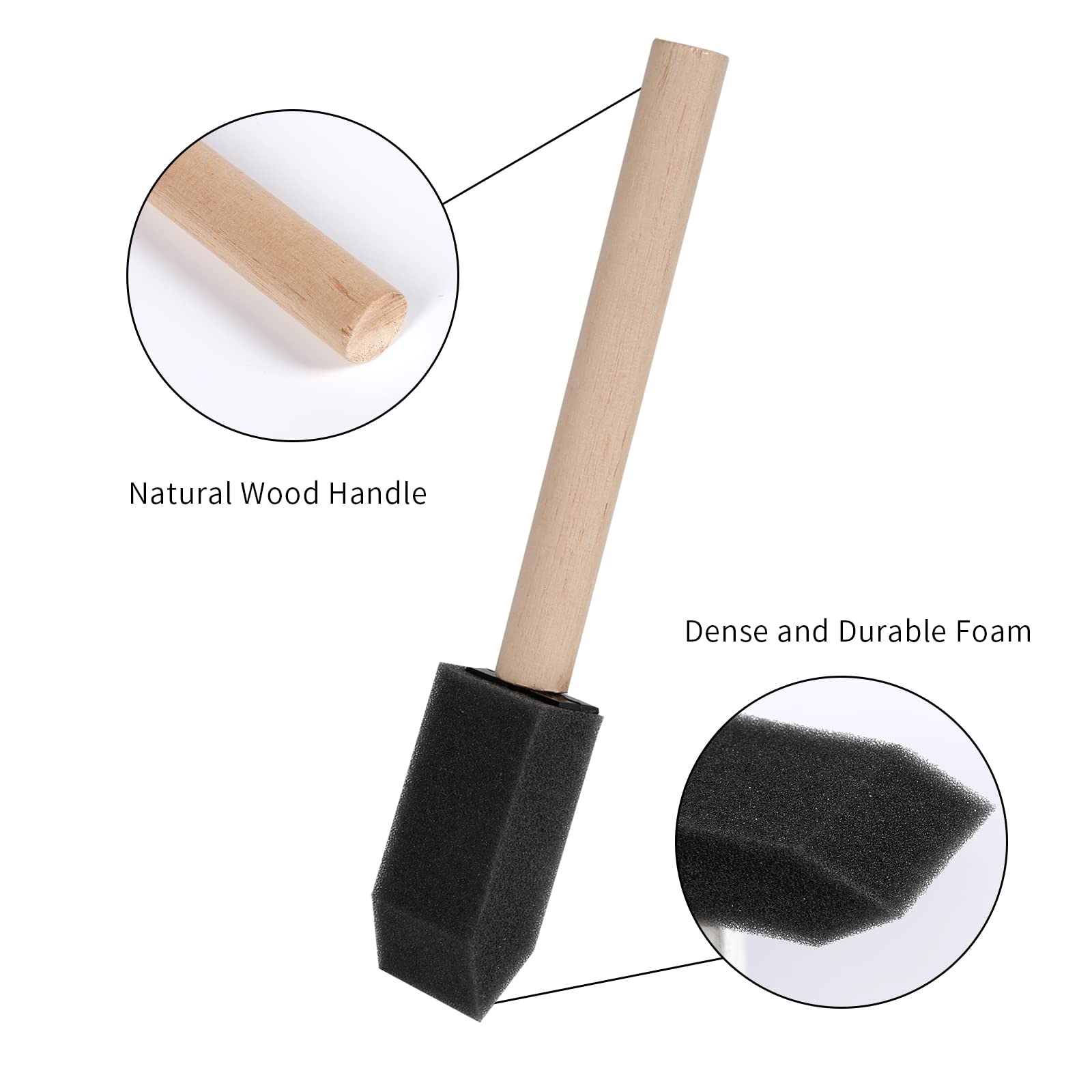 Mister Rui wooden handle with attached foam head for durable use