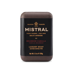 Mistral Bourbon Vanilla bar soap pack ready for daily grooming with lasting scent.