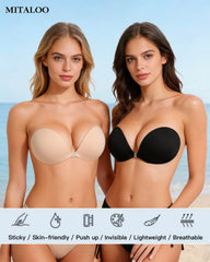 MITALOO backless nipple covers stay in place without residue for comfort.