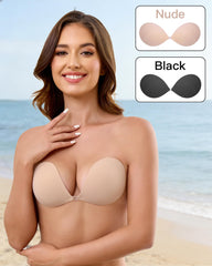 MITALOO beige seamless adhesive bra blends invisibly under outfits.