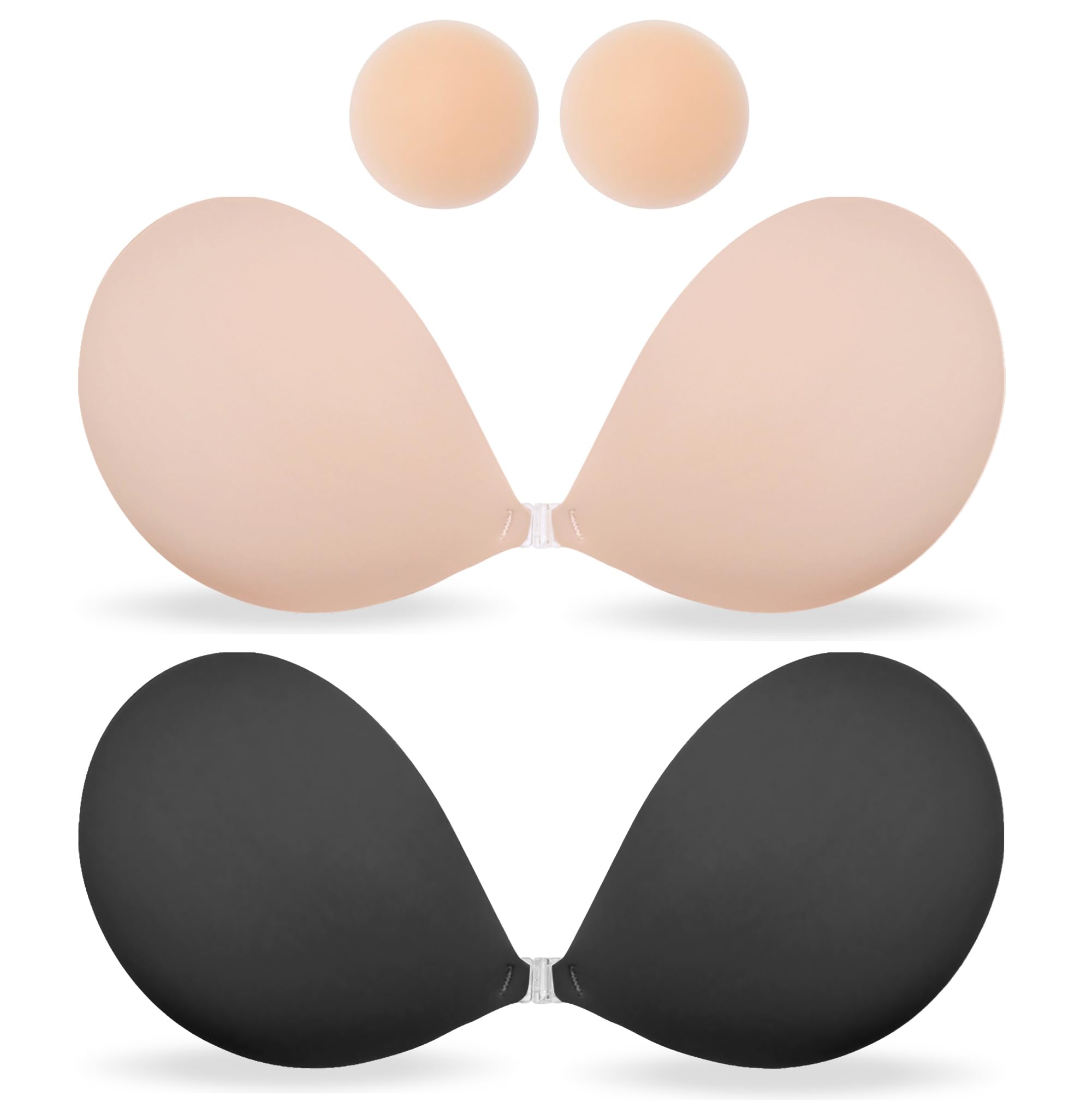 MITALOO seamless adhesive bra with front buckle provides secure all-day wear.