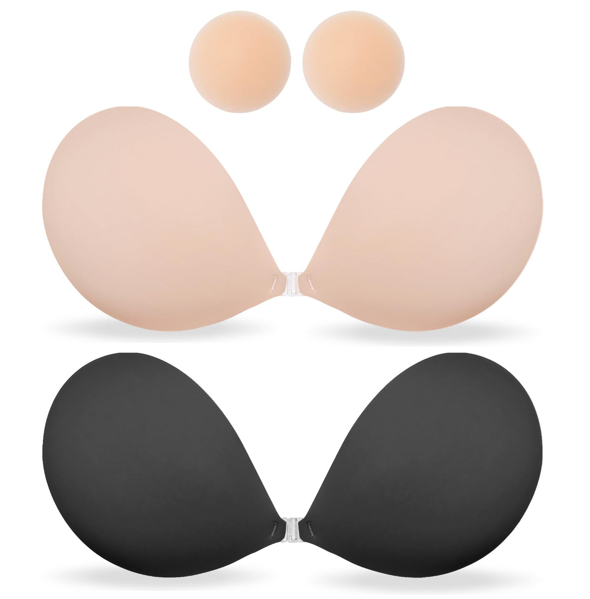 MITALOO seamless adhesive bra with front buckle provides secure all-day wear.