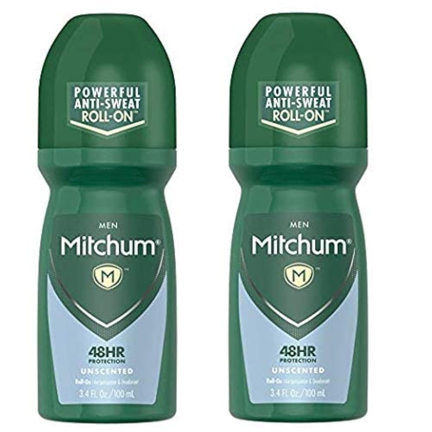 Mitchum Invisible Roll-On Unscented two-pack for discreet protection