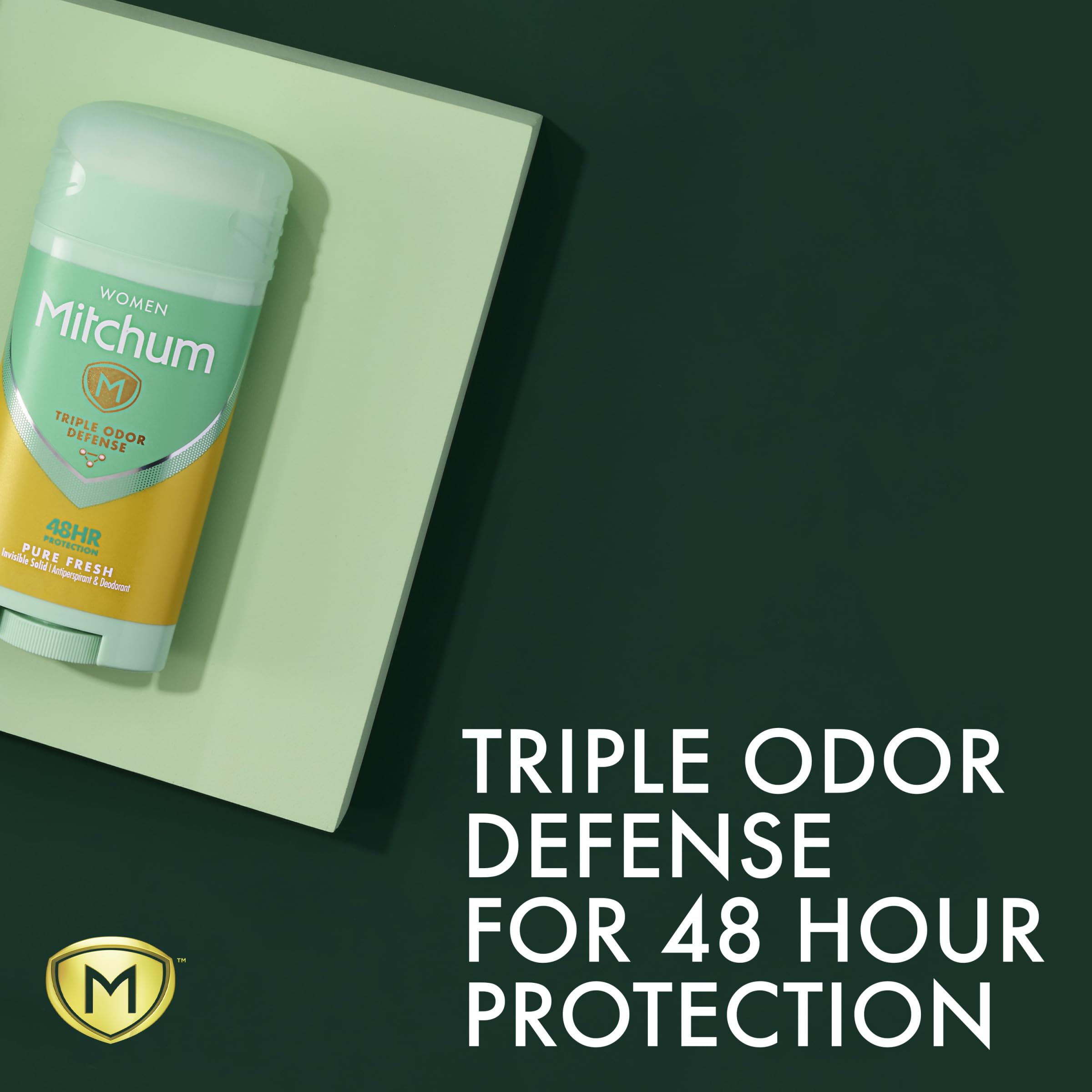 Mitchum invisible solid stick applying finish shows dry, residue-free wear