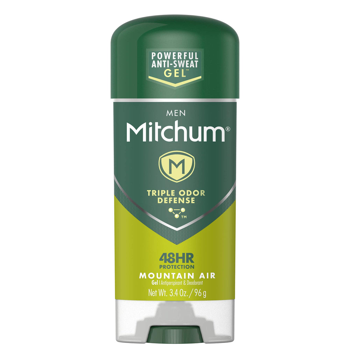 Mitchum Mountain Air clear gel bottle offers long lasting freshness.