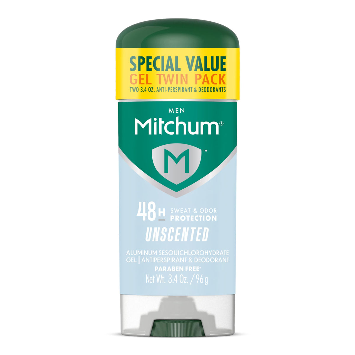 Mitchum Triple Odor Protection Gel unscented; invisible application for all-day freshness