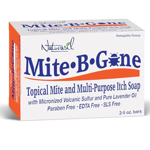 Mite-B-Gone Relief Soap back view highlighting natural ingredients and purity