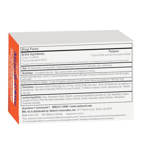 Mite-B-Gone Relief Soap lather demonstrating quick itch relief wash