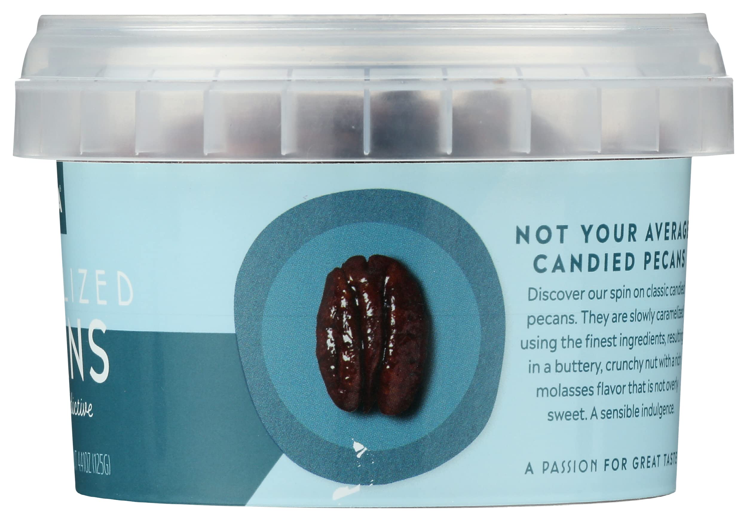 Mitica caramelized pecans pantry jar keeps crunch accessible at all times.
