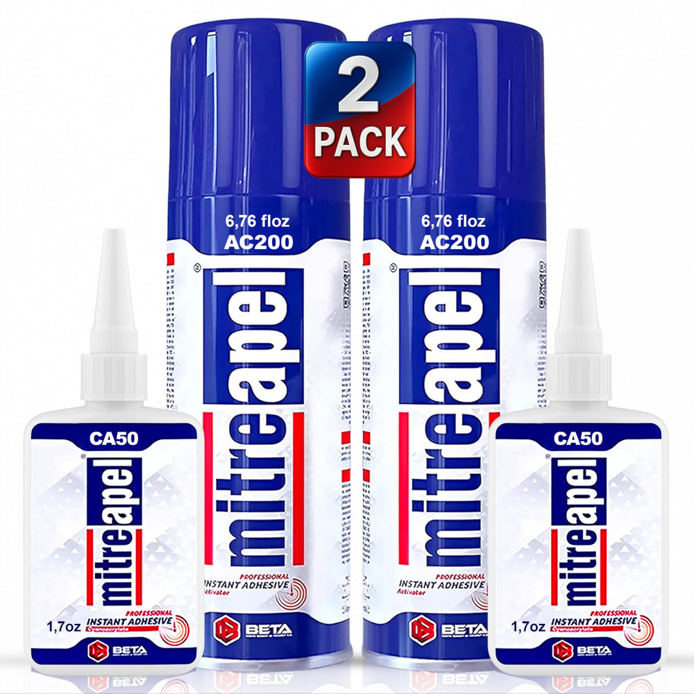 Mitreapel CA Glue activator bottle ready for fast bonds.