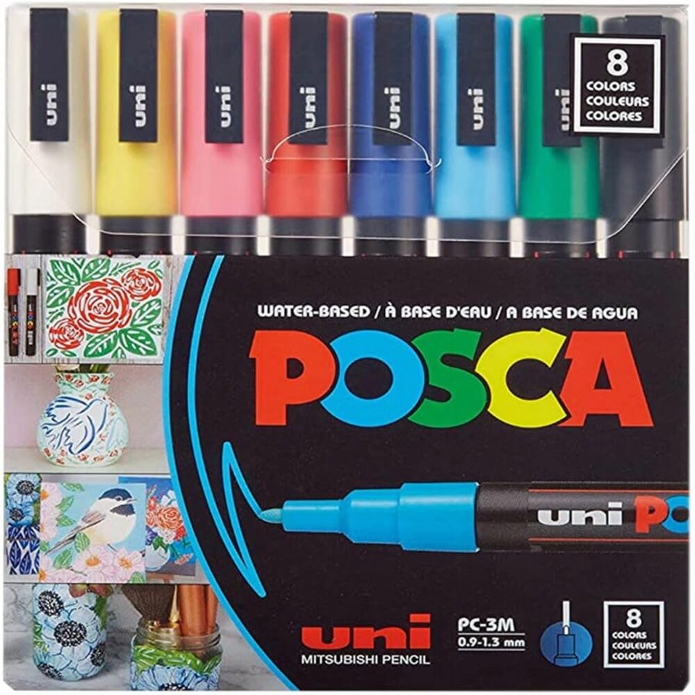 Mitsubishi Uniball Posca paint marker cap close-up with secure seal to prevent drying