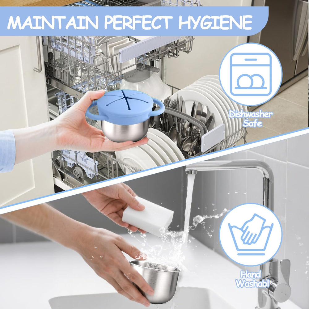Mity Rain dishwasher-safe lids plus wipe-clean base simplify cleaning.