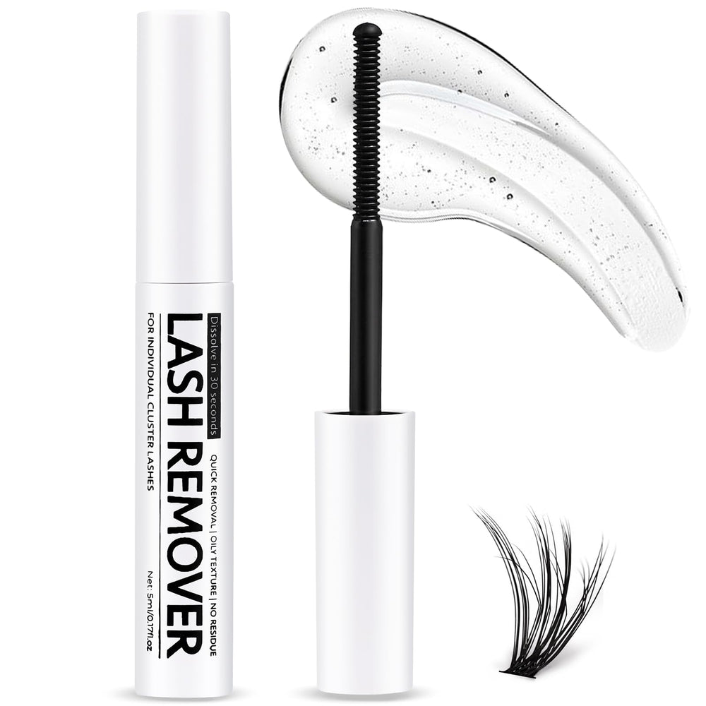 Miuffue eyelash glue remover bottle ready for precise, gentle cluster removal.