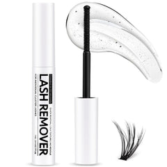 Miuffue eyelash glue remover bottle ready for precise, gentle cluster removal.