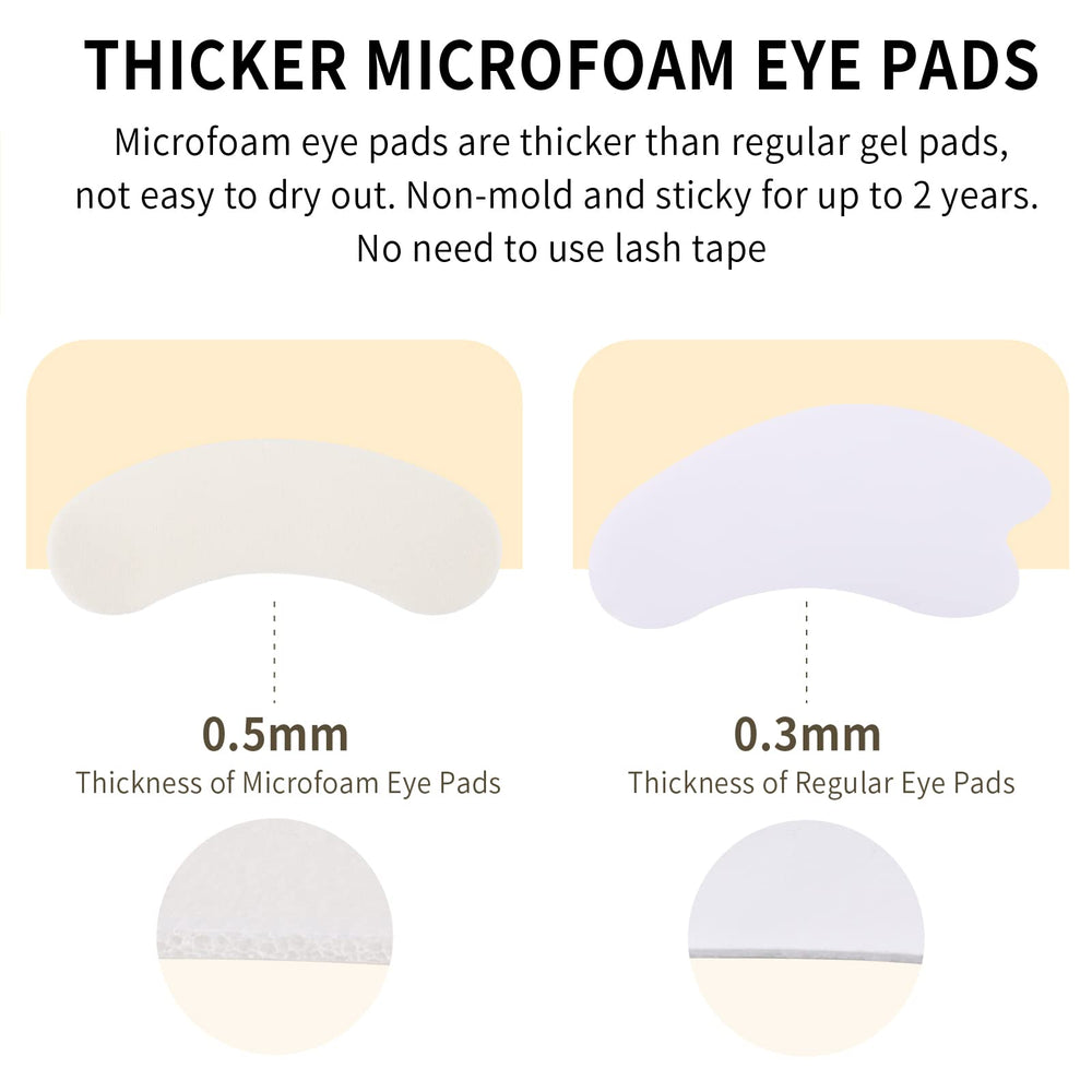 Miuffue foam pads measure 1.9 x 0.6 inches to fit most eye shapes