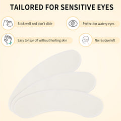 Miuffue foam eye pads sticky and secure without tape, saving prep time