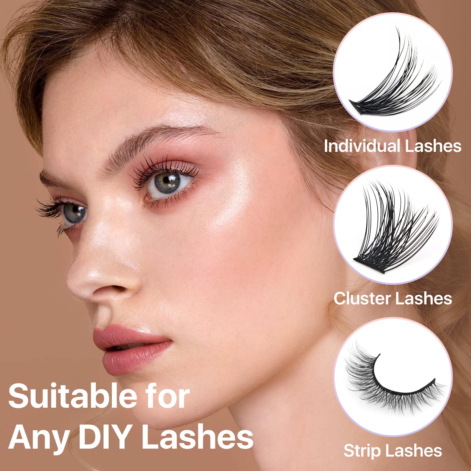 Miuffue waterproof strong hold glue ensures lasting lashes through wear time.