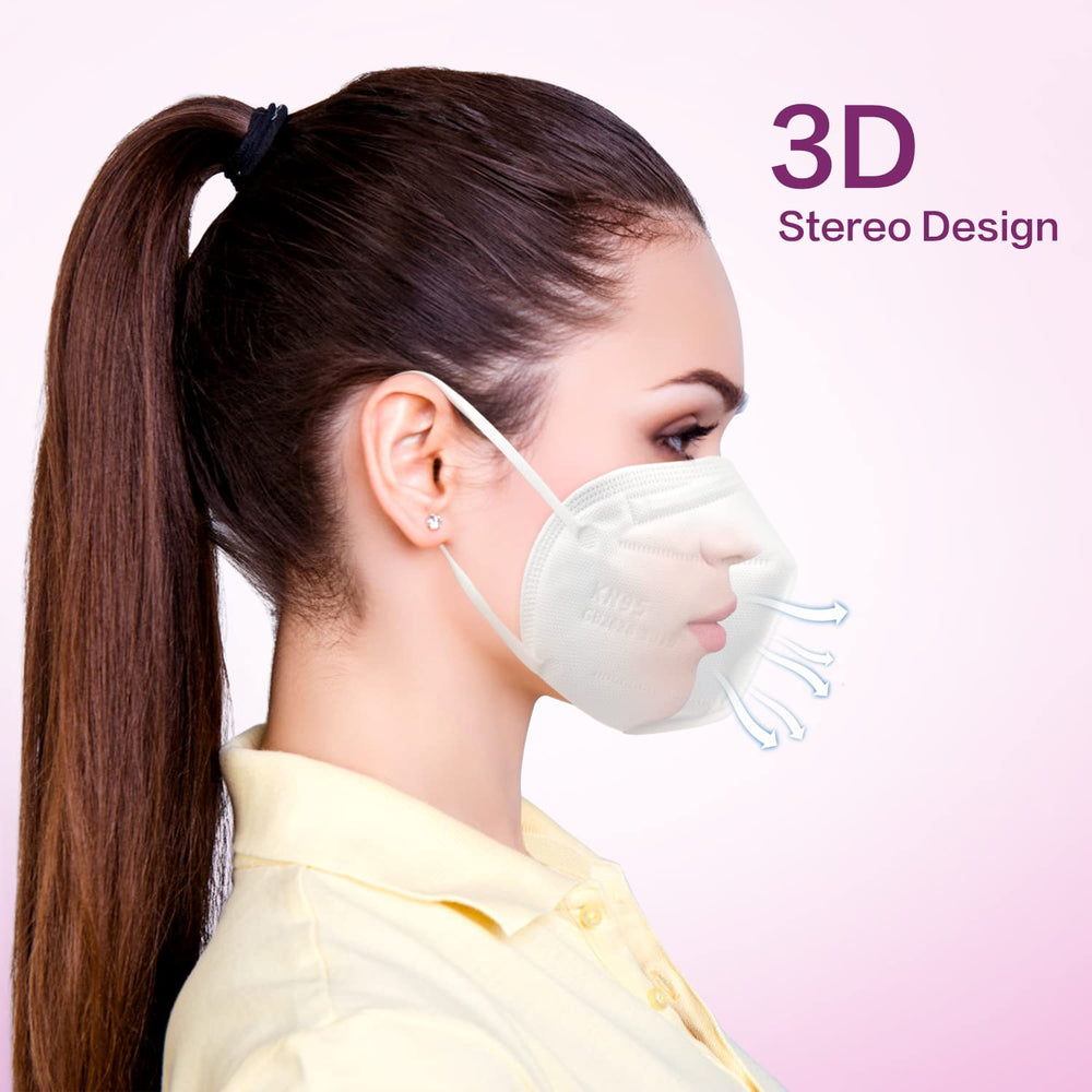 Miuphro KN95 mask with soft ear loops for comfortable wear.