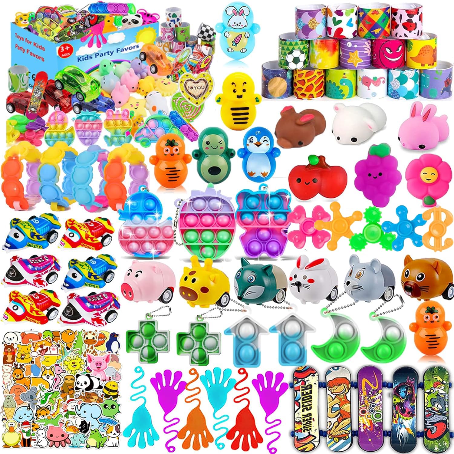 Mivanlin party favors for kids set, colorful assortment ideal for classroom prizes.