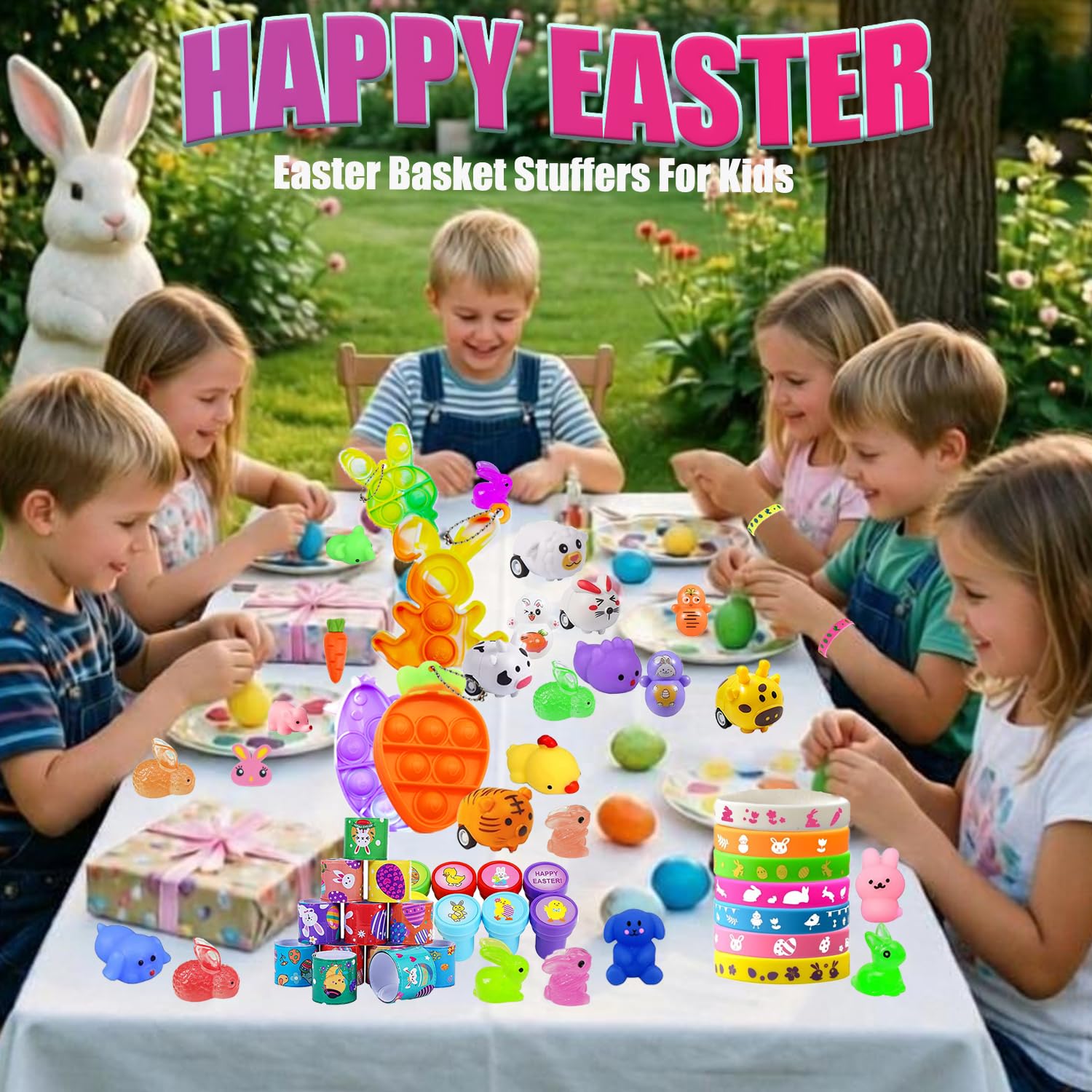 Mivanlin rabbit and carrot erasers plus stickers for desks.
