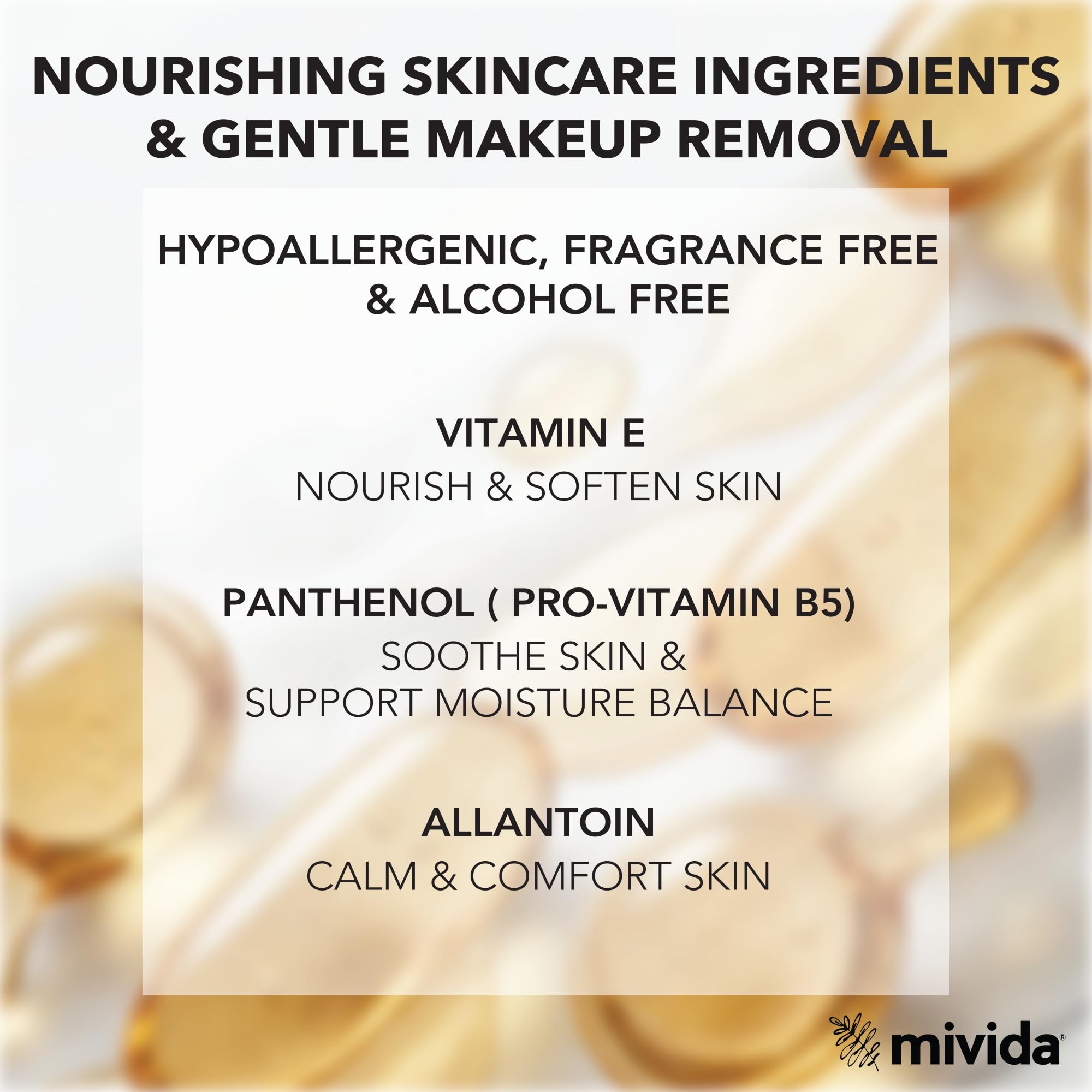 Mivida fragrance-free label signals a gentle option for sensitive skin.