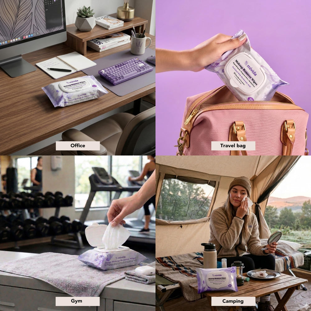 Mivida travel pack image demonstrates compact 2×25 count ideal for gym bags.