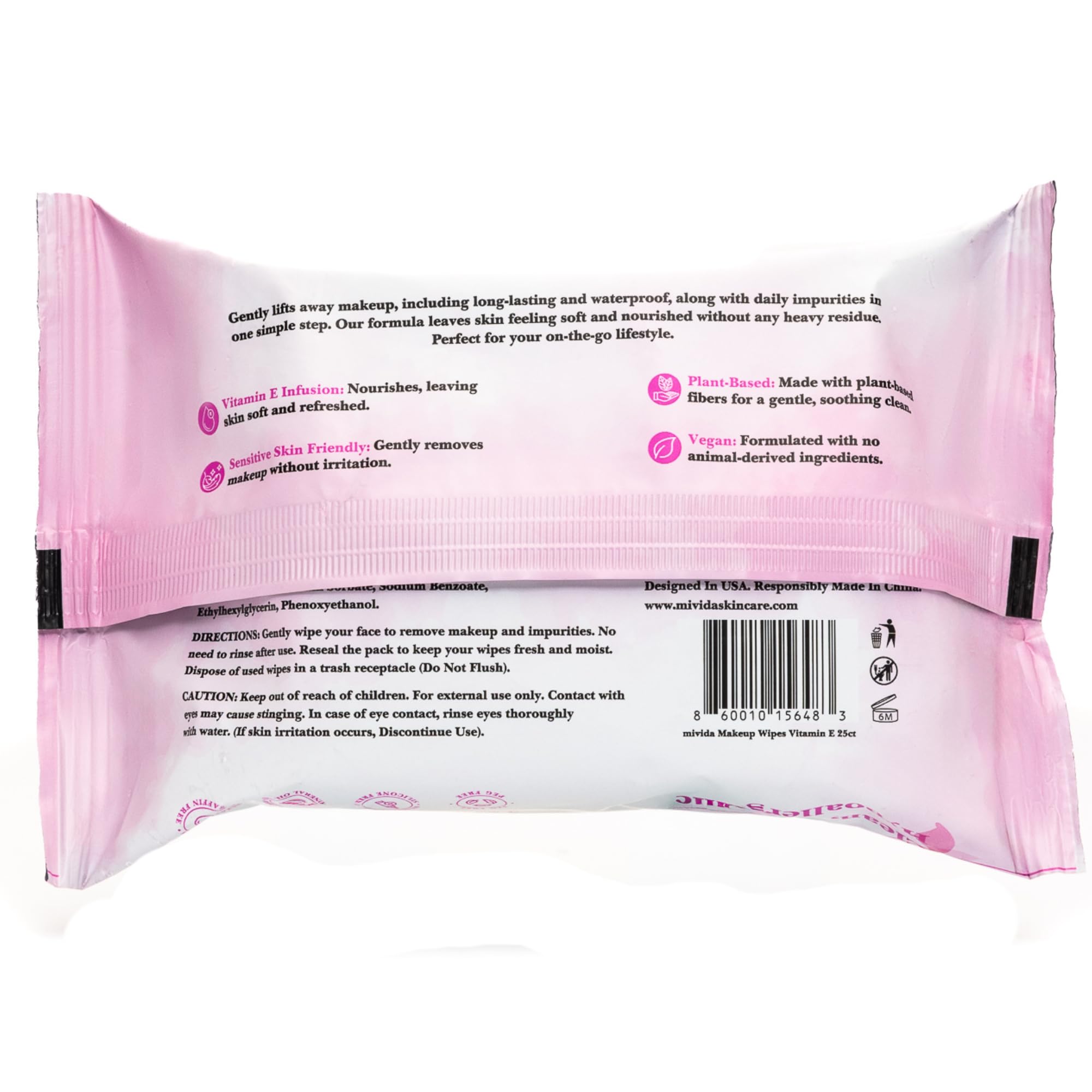 Mivida wipes in gym bag scenario for quick touch-ups.